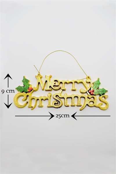 Merry Christmas Yazısı Yılbaşı Ağacı Süsü 25*9 Cm