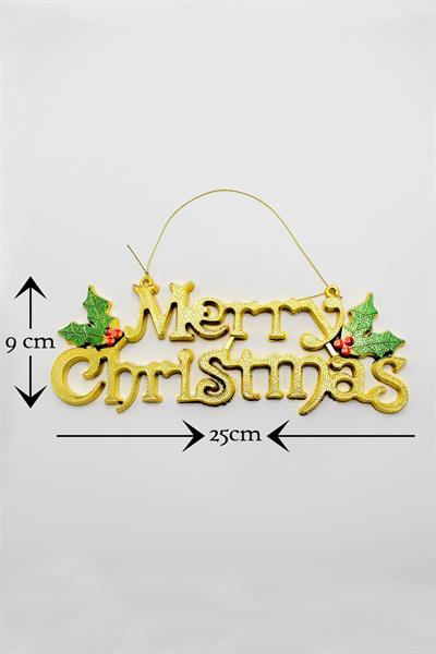Merry Christmas Yazısı Yılbaşı Ağacı Süsü 25*9 Cm