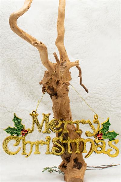 Merry Christmas Yazısı Yılbaşı Ağacı Süsü 25*9 Cm