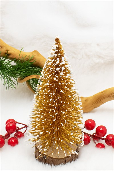 Mini Gold Çam Ağacı 15 CM Yılbaşı Süsü