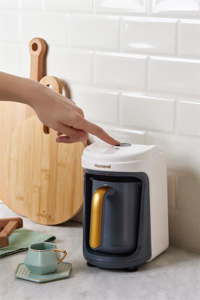 Pottoman 1860h 5 Fincan Kapasiteli Bol Köpüklü Türk Kahve Makinesi,  Krem Gold