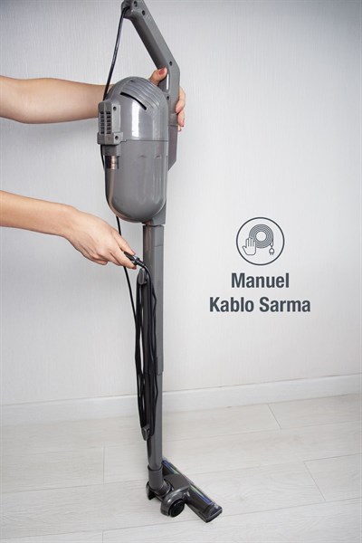 Pratic Aır Power P 1250 Antrasit Torbasız Dönebilen Turbo Başlıklı Dikey Süpürge .