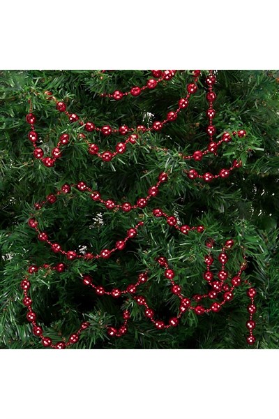 Premium 5 metre 6mm Yılbaşı Zincir Süs Kırmızı