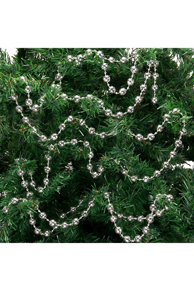 Premium 5 metre 6mm Yılbaşı Zincir Süs Gümüş