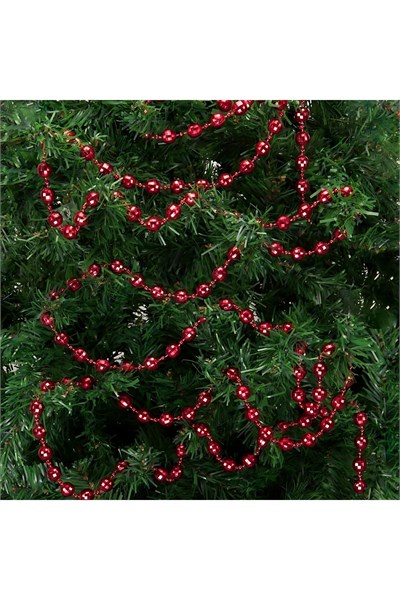 Premium 5 metre 6mm Yılbaşı Zincir Süs Kırmızı