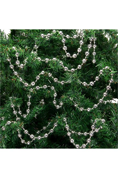 Premium 5 metre 6mm Yılbaşı Zincir Süs Gümüş