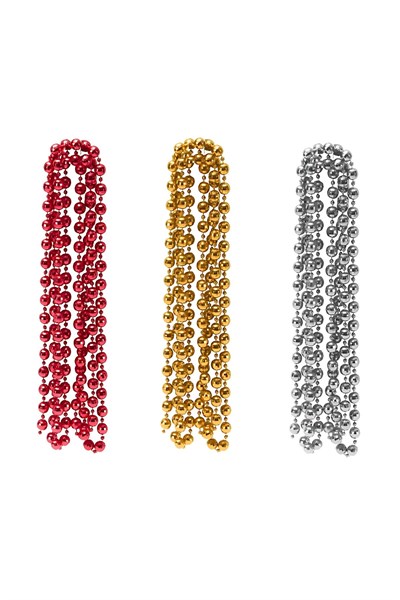 Premium 5 metre 6mm Yılbaşı Zincir Süs Gümüş