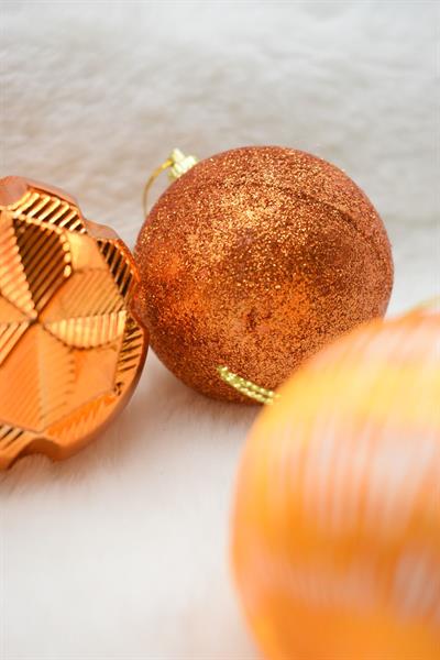 Premium Collection 24lü Luxury Turuncu Yılbaşı Süs Seti 6 cm