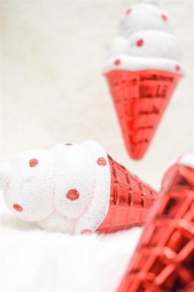 Premium Collection 3lü Dondurma Yılbaşı Süs 10*4 cm