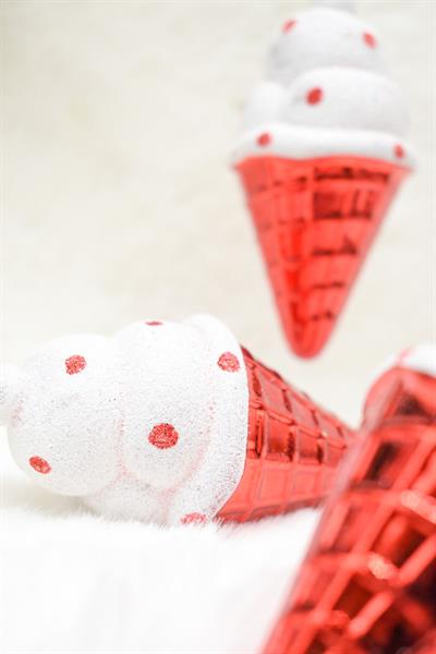 Premium Collection 3lü Dondurma Yılbaşı Süs 10*4 cm