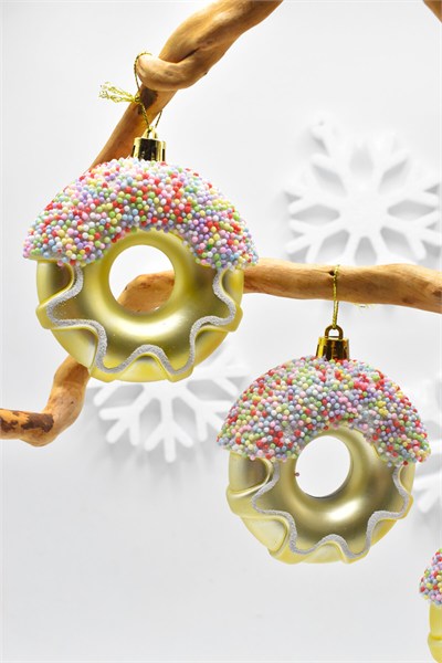 Premium Collection 3lü Donut Yılbaşı Süs 8 cm