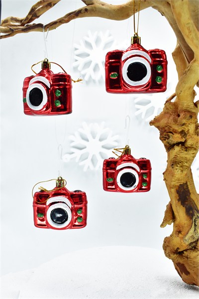 Premium Collection 4lü Fotoğraf Makinesı Yılbaşı Süs