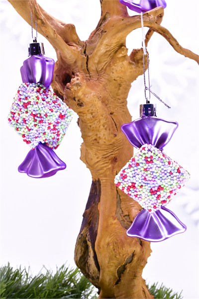Premium Collection 4lü Pembe Şeker Süs Yılbaşı Süsü
