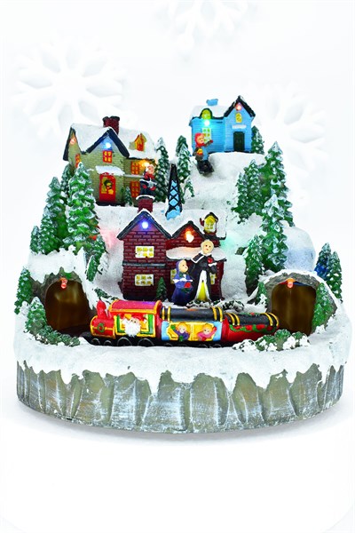 Premium Collection Dekoratif Işıklı Müzikli Kar Şehri