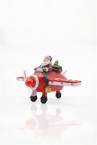 Premium Collection Dekoratif Işıklı Yılbaşı Uçak Süs 26*10 cm