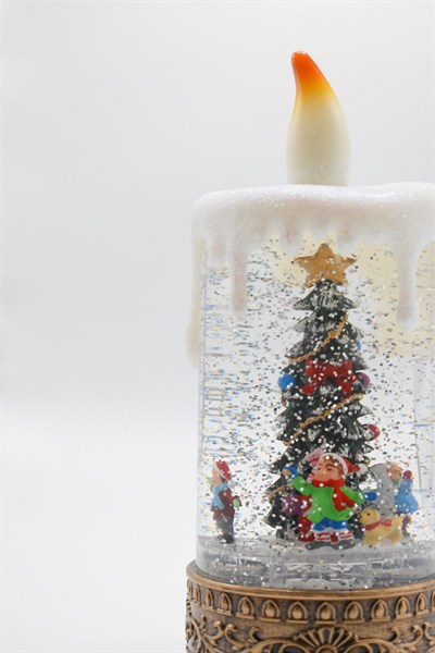 Premium Collection Dekoratif Işıklı Yılbaşı Süs Mum 24 cm
