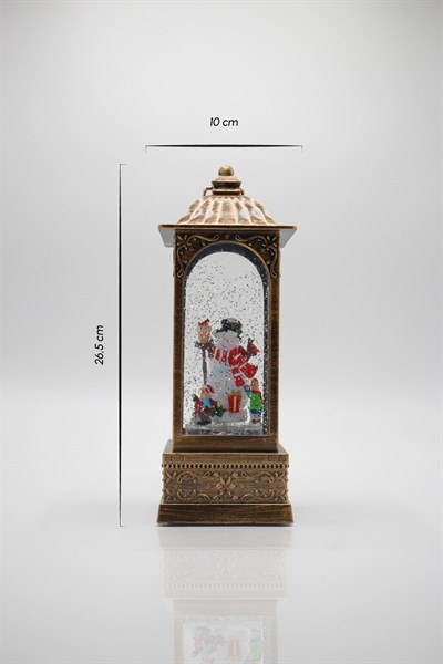 Premium Collection Dekoratif Işıklı Yılbaşı Süs Kare Kar Küresi