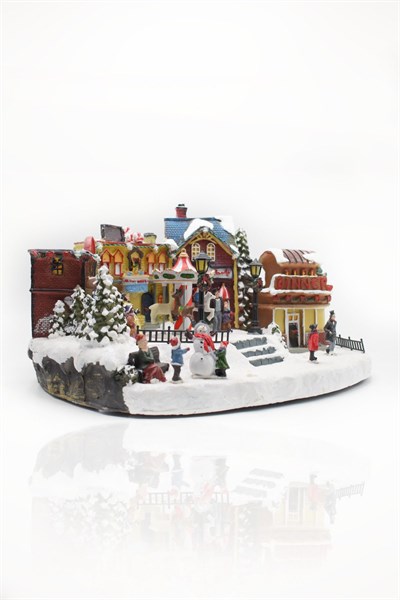 Premium Collection Dekoratif Noel Şehri Işıklı Süs 19*38 cm