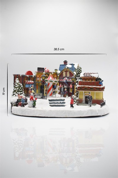 Premium Collection Dekoratif Noel Şehri Işıklı Süs 19*38 cm
