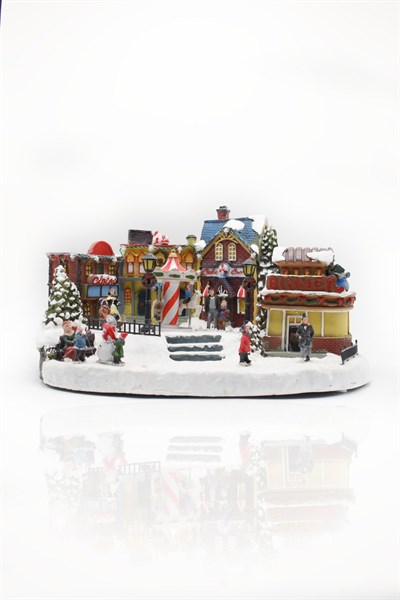 Premium Collection Dekoratif Noel Şehri Işıklı Süs 19*38 cm