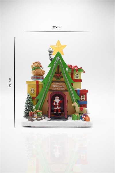 Premium Collection Dekoratif Santas Christmas Hediye Dükkanı Yılbaşı Süs 24*22 cm