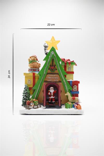 Premium Collection Dekoratif Santas Christmas Hediye Dükkanı Yılbaşı Süs 24*22 cm
