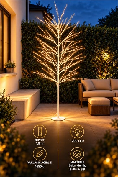 Premium Collection Fiora Led Işıklı Dekoratif Ağaç 180 cm