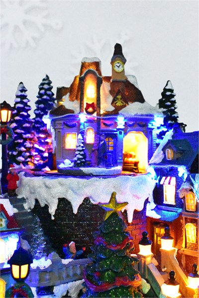 Premium Collection Işıklı Noel Şehir Dekoratif Yılbaşı Süsü