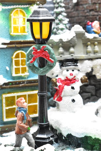 Premium Collection Işıklı Noel Şehir Dekoratif Yılbaşı Süsü