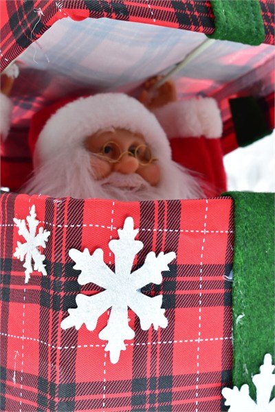 Premium Collection Müzikli Noel Babalı Hediye Kutusu Yılbaşı Dekoratif Süs