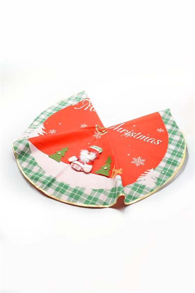 Premium Lüx Ağaç Örtüsü 90*90 CM Yeşil-Kırmızı