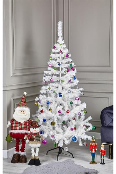 Premium Luxury Series 210 cm Beyaz Yılbaşı Ağacı 750 Dal Demir Ayak