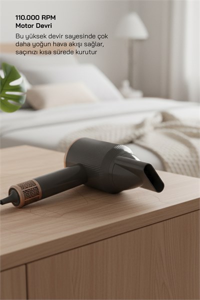 Sinbo SHD 1726 Saç Kurutma Mak. 1600W BLDC Turbo Motor, 3 Hız 4 Sıcaklık Ayarlı, 360°Manyetik Başlık