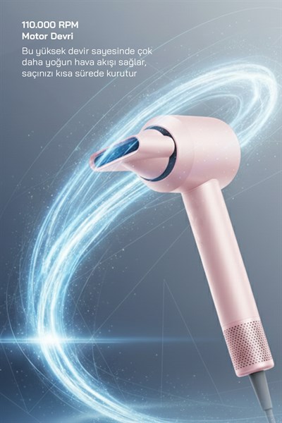 Sinbo SHD-1740 BLDC Saç Kurutma Makinesi Pembe – 3 Hız, 4 Isı Ayarı, İyon Teknolojisi