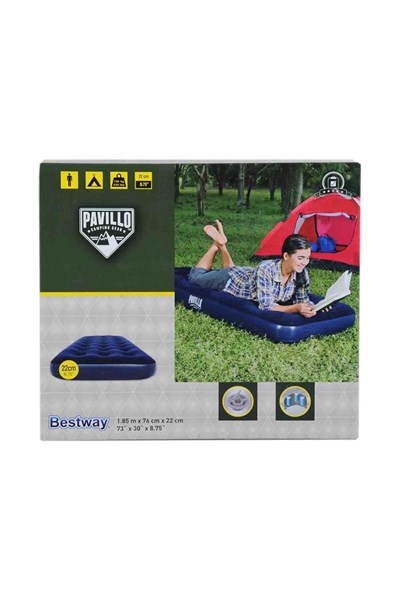 Tek Kişilik Tek Katlı Şişme Yatak,Şişme Yastık 185x76cm Full Set