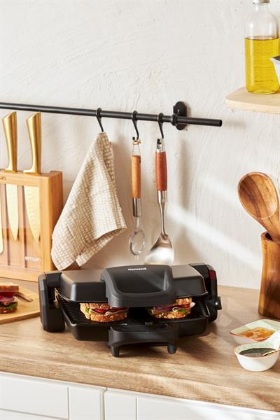 Toastbuster 1337H Çıkarılabilir Plakalı 4 Ekmekli Tost Makinesi 1800 W  Siyah