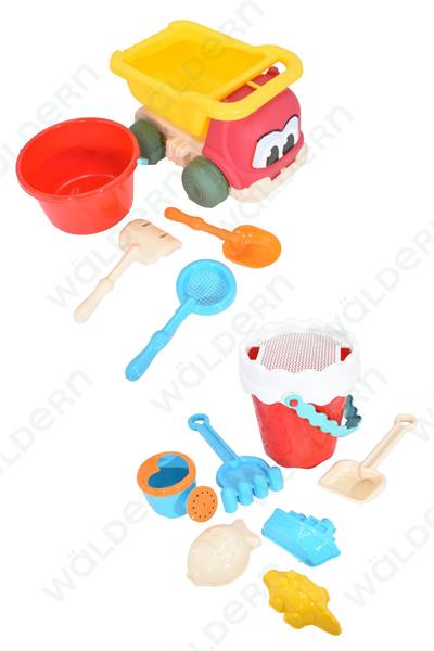 Toys Kovalı Orta Boy Kamyon Büyük Kova Kürekli Suluklu Plaj Kum Kovası Oyun Seti