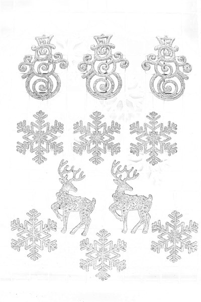 Waldern 11li Simli Gümüş Yılbaşı Çam Ağacı Süs