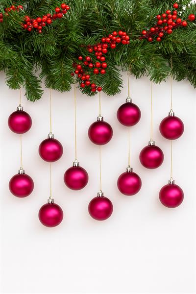 Waldern 12li Yılbaşı Çam Ağacı Topu 4cm Fuşya