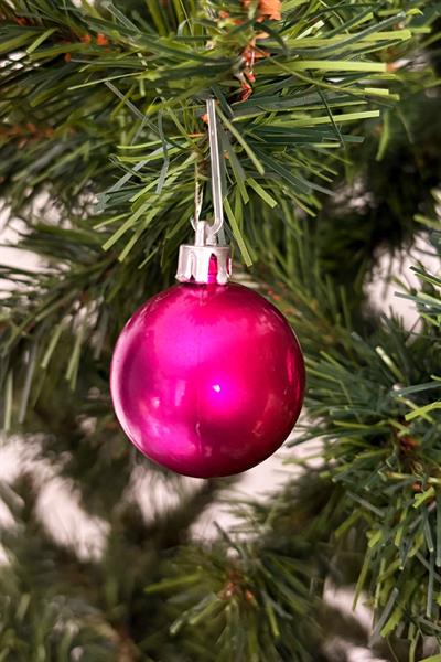 Waldern 12li Yılbaşı Çam Ağacı Topu 4cm Fuşya