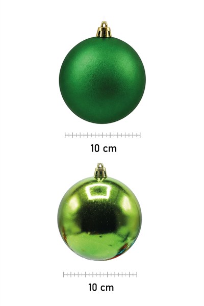 Waldern 24 Lü 10 Cm Yılbaşı Ağacı Süsü Cici Top Yeşil