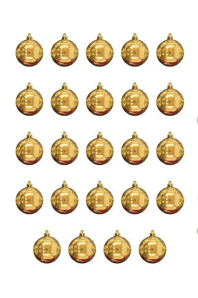 Waldern 24 Lü 10 Cm Yılbaşı Ağacı Süsü Cici Top Gold