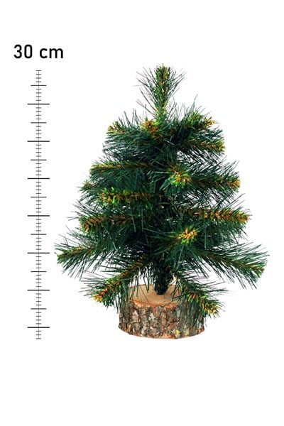 Waldern 30 cm Kütüklü Yılbaşı Çam Ağacı Dekoratif Yılbaşı Süsü