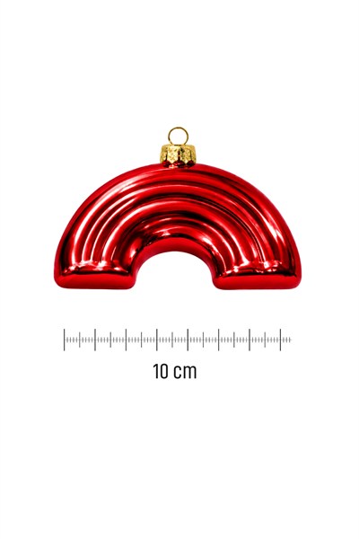 Waldern 3lü 10 cm Gökkuşağı Çam Ağacı Süsü Kırmızı