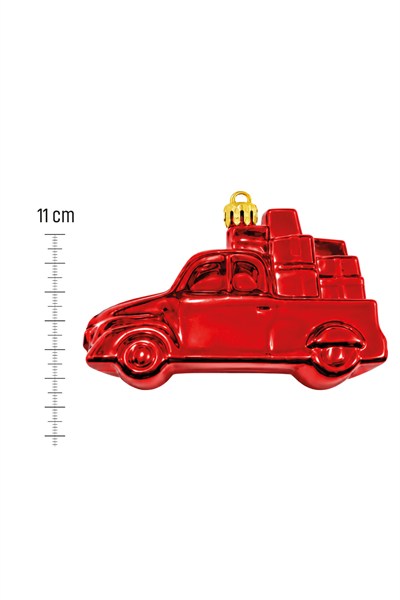 Waldern 3lü 11 Cm Araba Figürlü Yılbaşı Ağacı Süsü Kırmızı