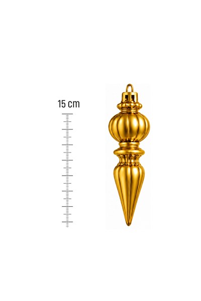 Waldern 3lü 15 cm Damla Figürlü Çam Ağacı Süsü Gold