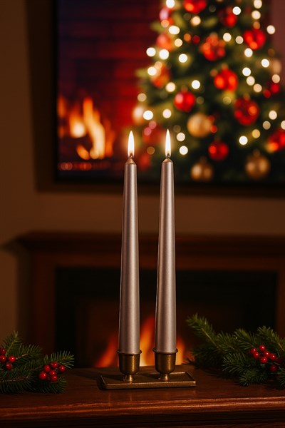 Waldern 4lü Uzun Gümüş Mum