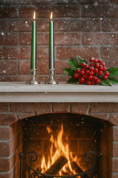 Waldern 4lü Uzun Yeşil  Mum