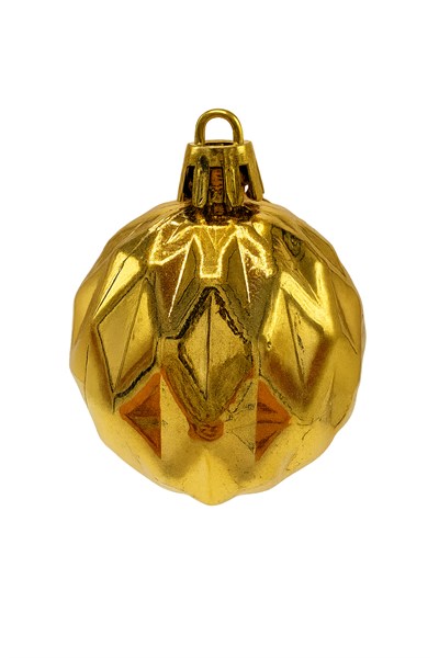 Waldern 5 cm 12li Cici Top Gold Baklava Desenli Parlak Yılbaşı Süsü