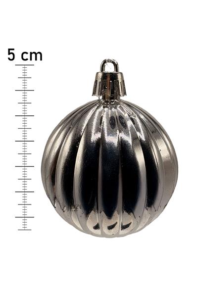 Waldern 5 cm 12li Cici Top Parlak Yılbaşı Ağaç Süsü Gümüş